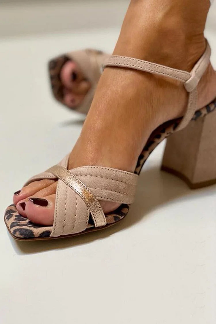 Oliardi Lorrie Cross-Band Heel Sandals