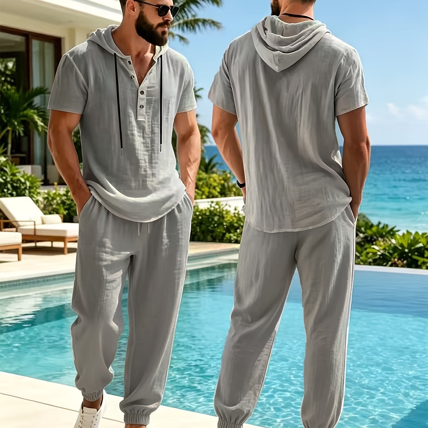 Celestio Linen Hooded Lounge Set