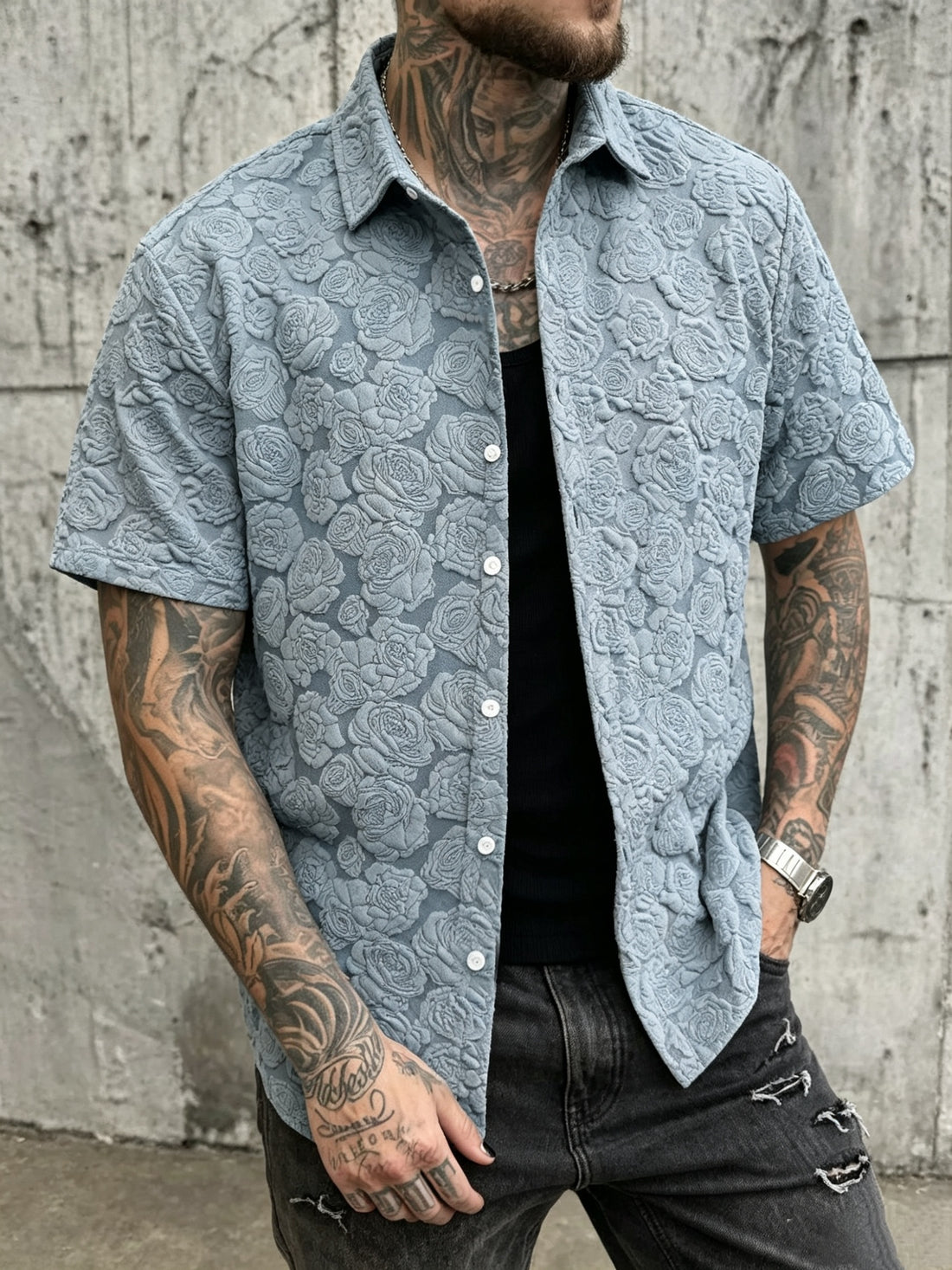 Valfiori Textured Floral Shirt
