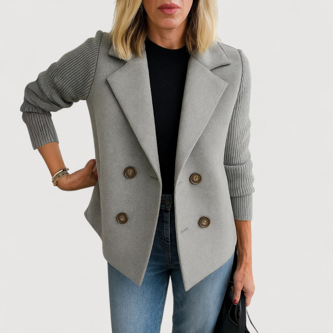 Oliardi Elora Premium Knit-Sleeve Blazer