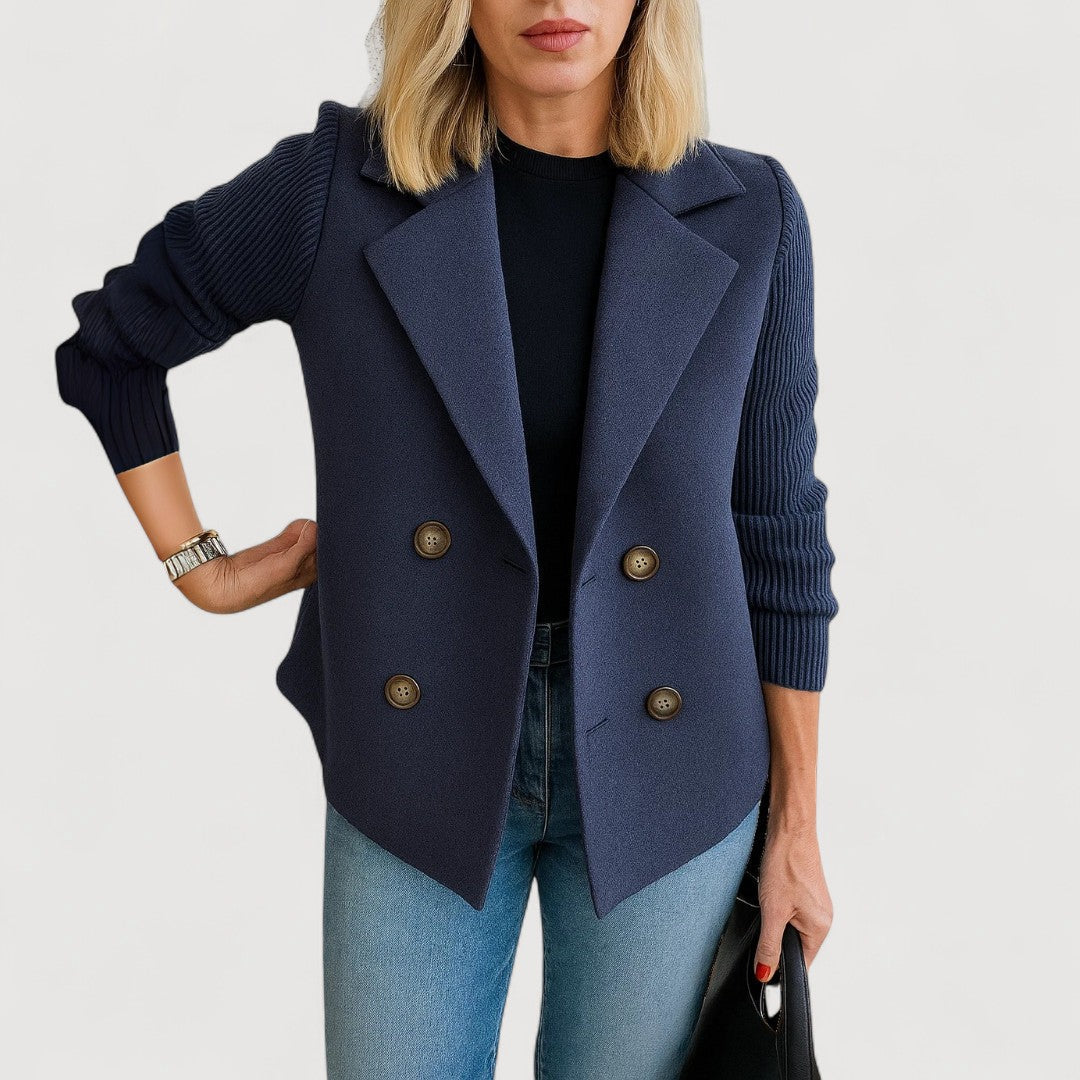 Oliardi Elora Premium Knit-Sleeve Blazer