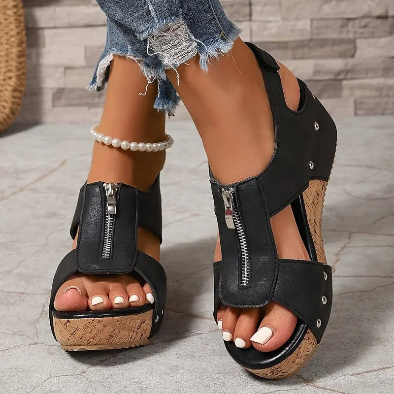 Sandales compensées ergonomiques rétro Valerina
