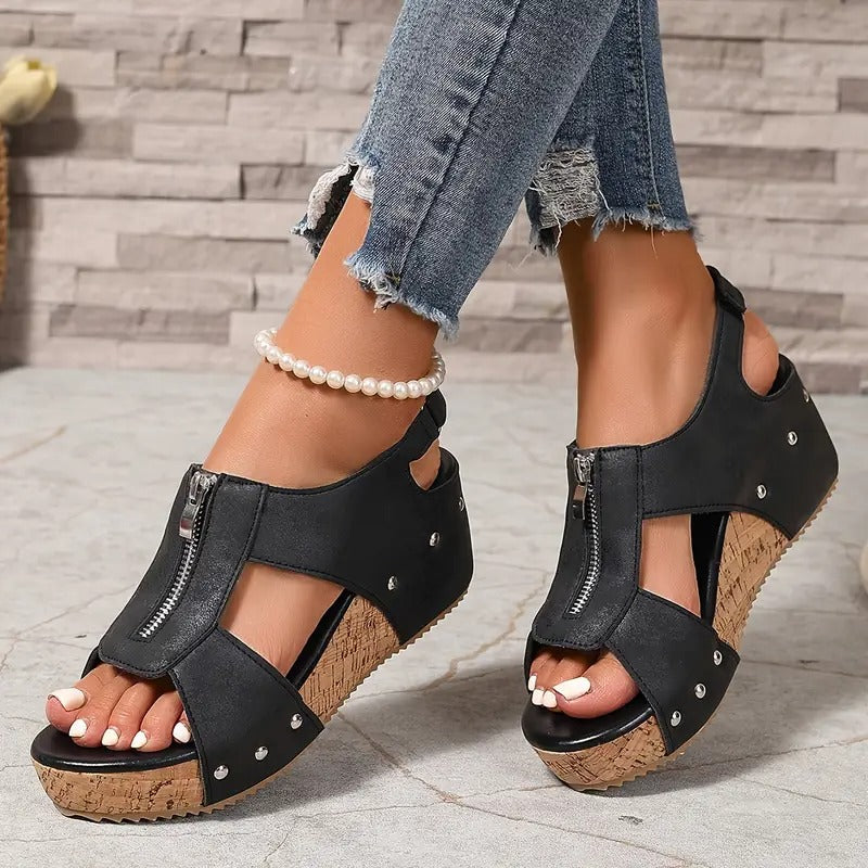 Sandales compensées ergonomiques rétro Valerina