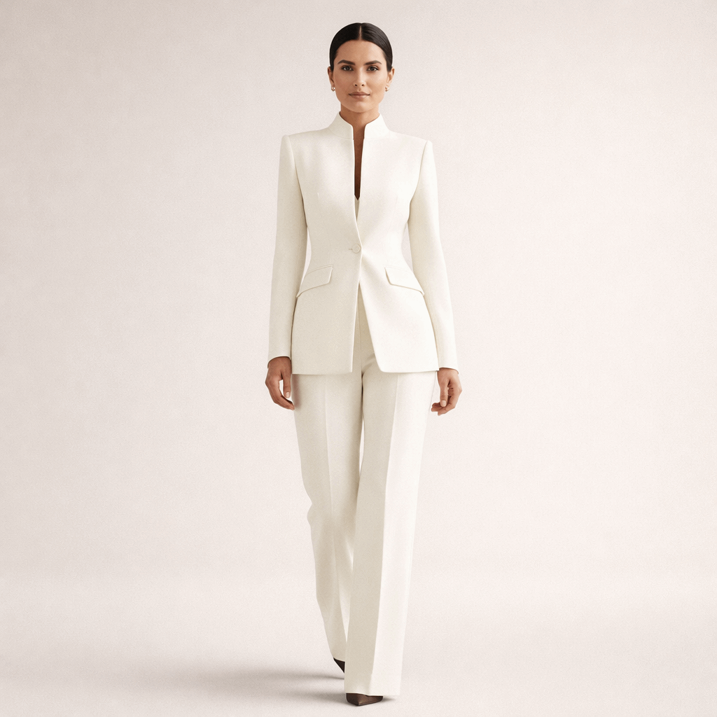 Oliardi Adrienne Stand-Collar Blazer Trouser Set