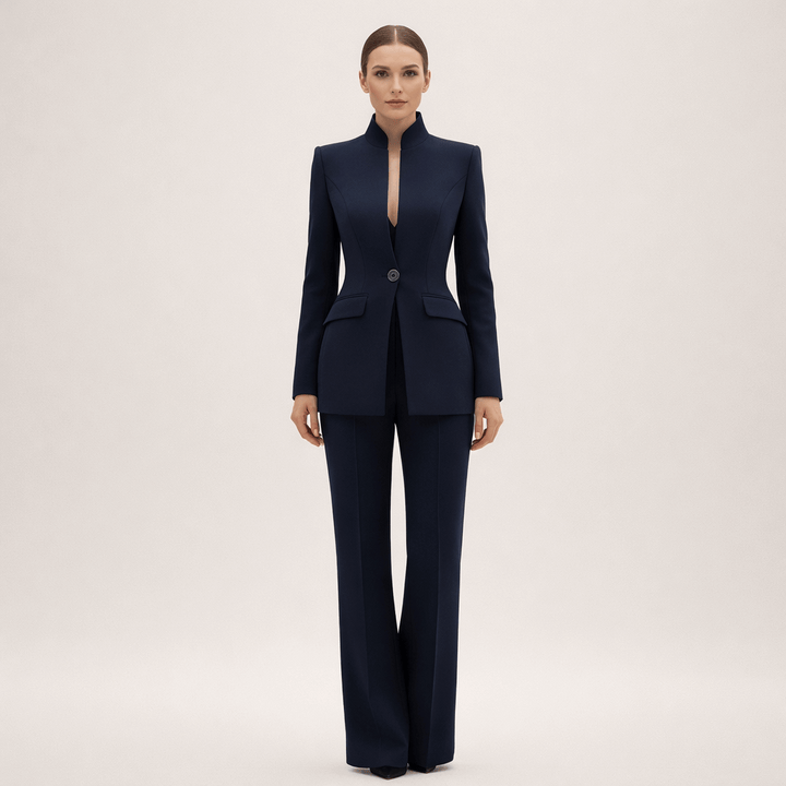 Oliardi Adrienne Stand-Collar Blazer Trouser Set