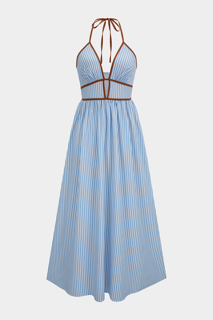 Robe longue Lunara rayée à licou