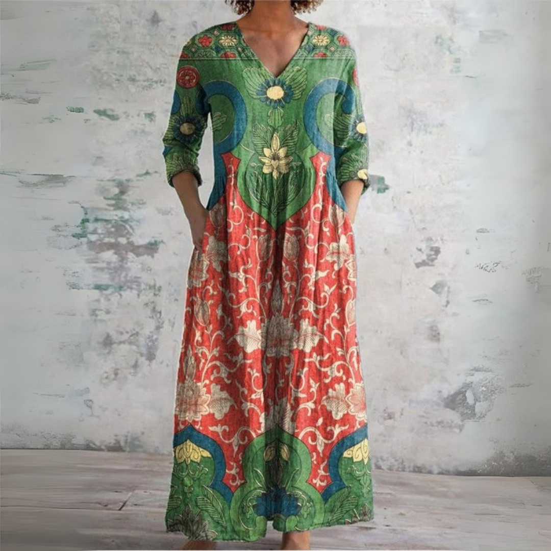 Sophia Vintage Floral Maxi Dress
