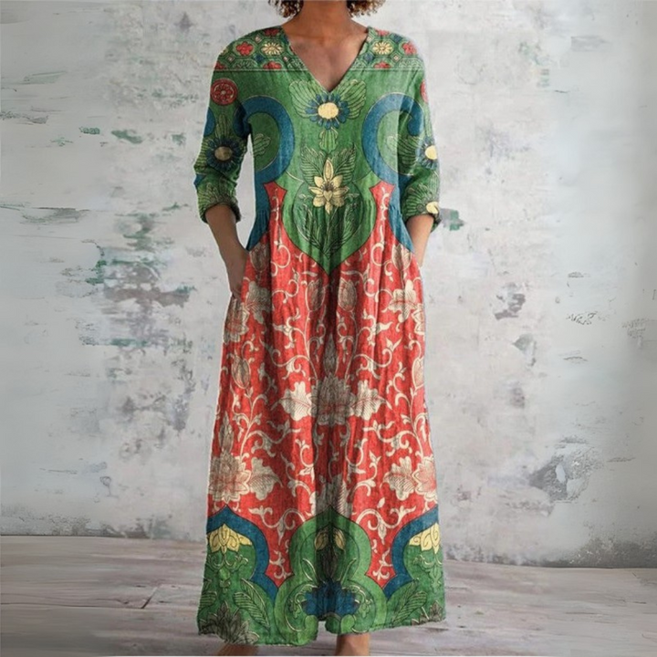 Robe longue fleurie vintage Sophia