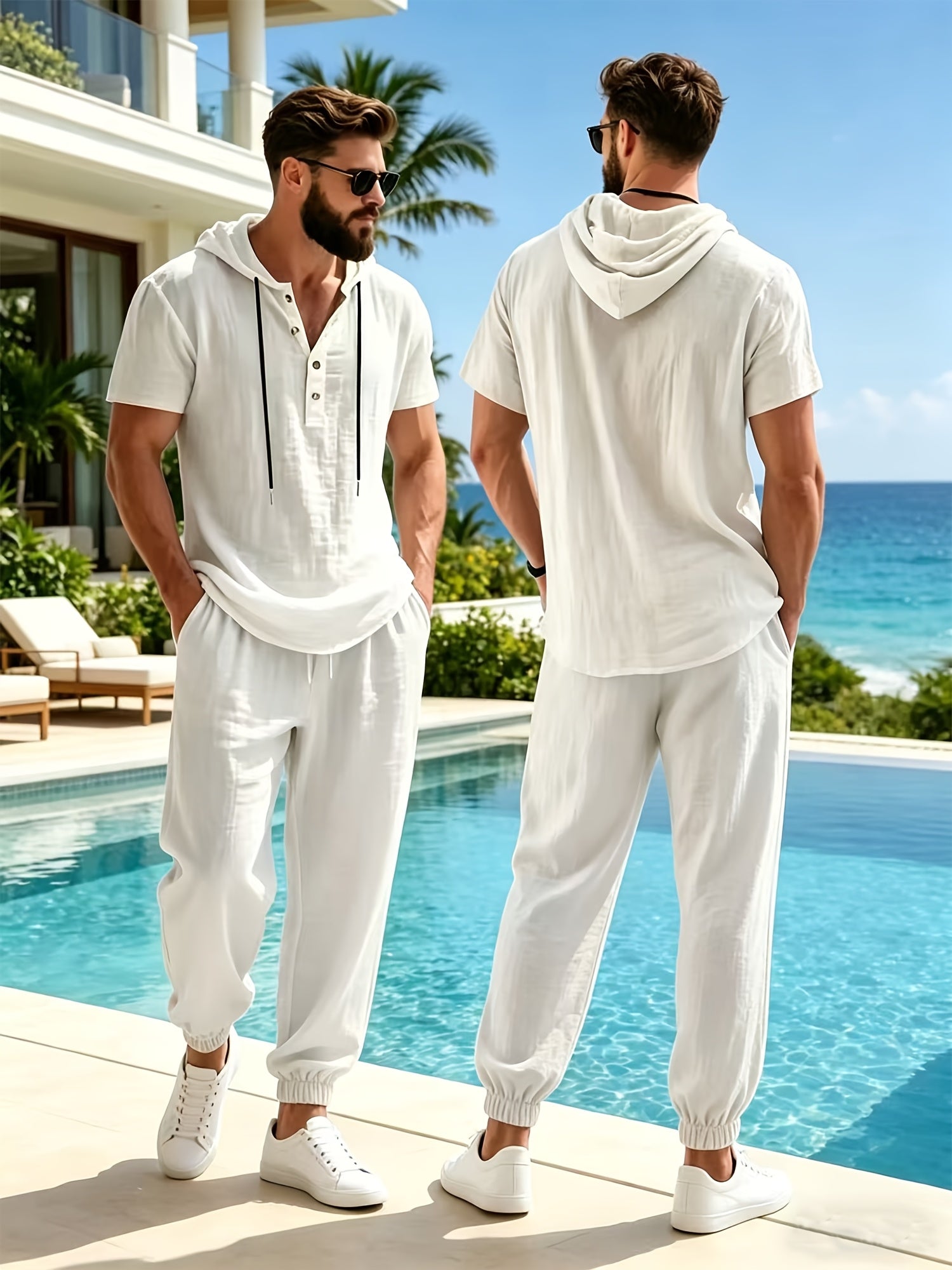 Celestio Linen Hooded Lounge Set