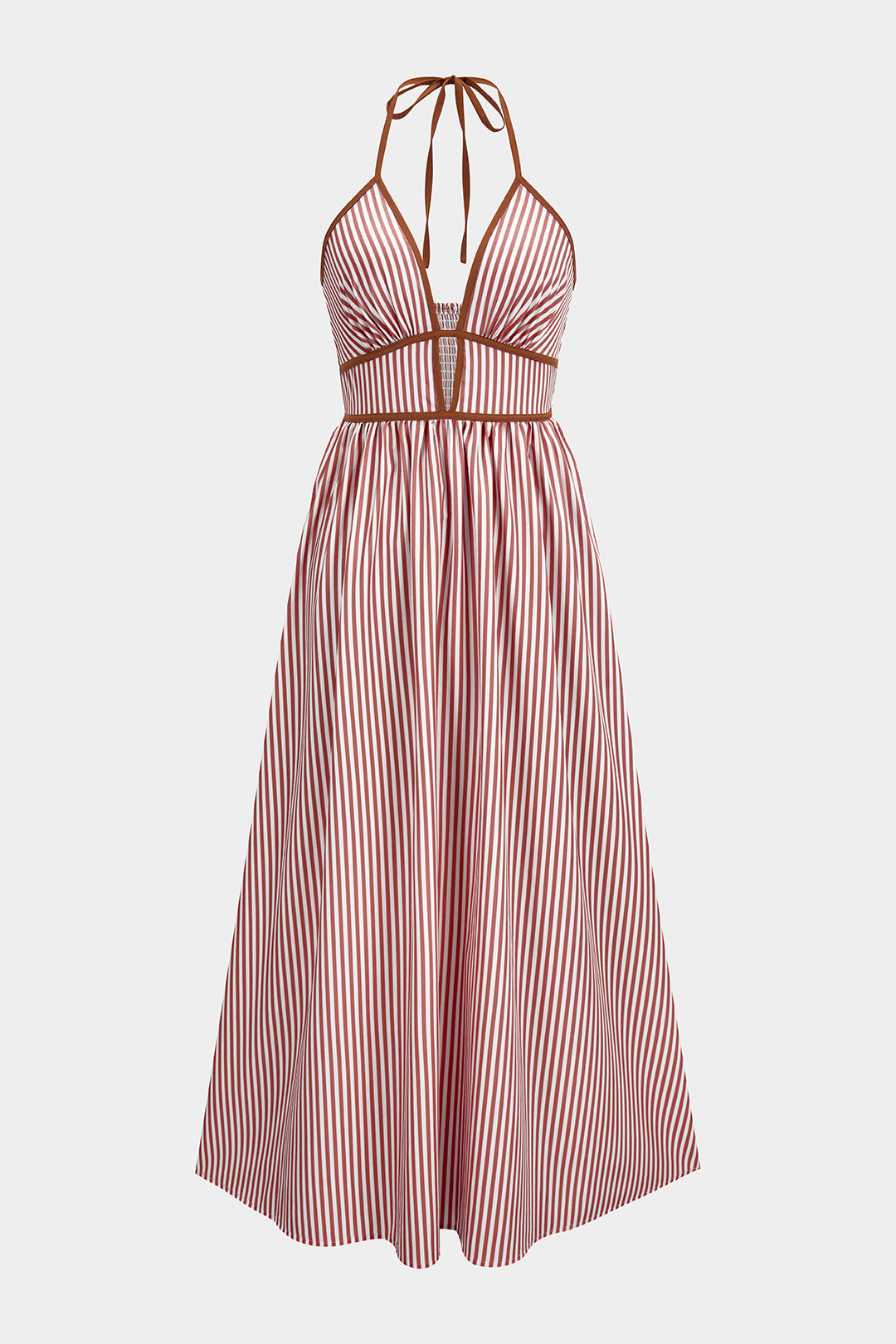 Lunara Striped Halter Maxi Dress