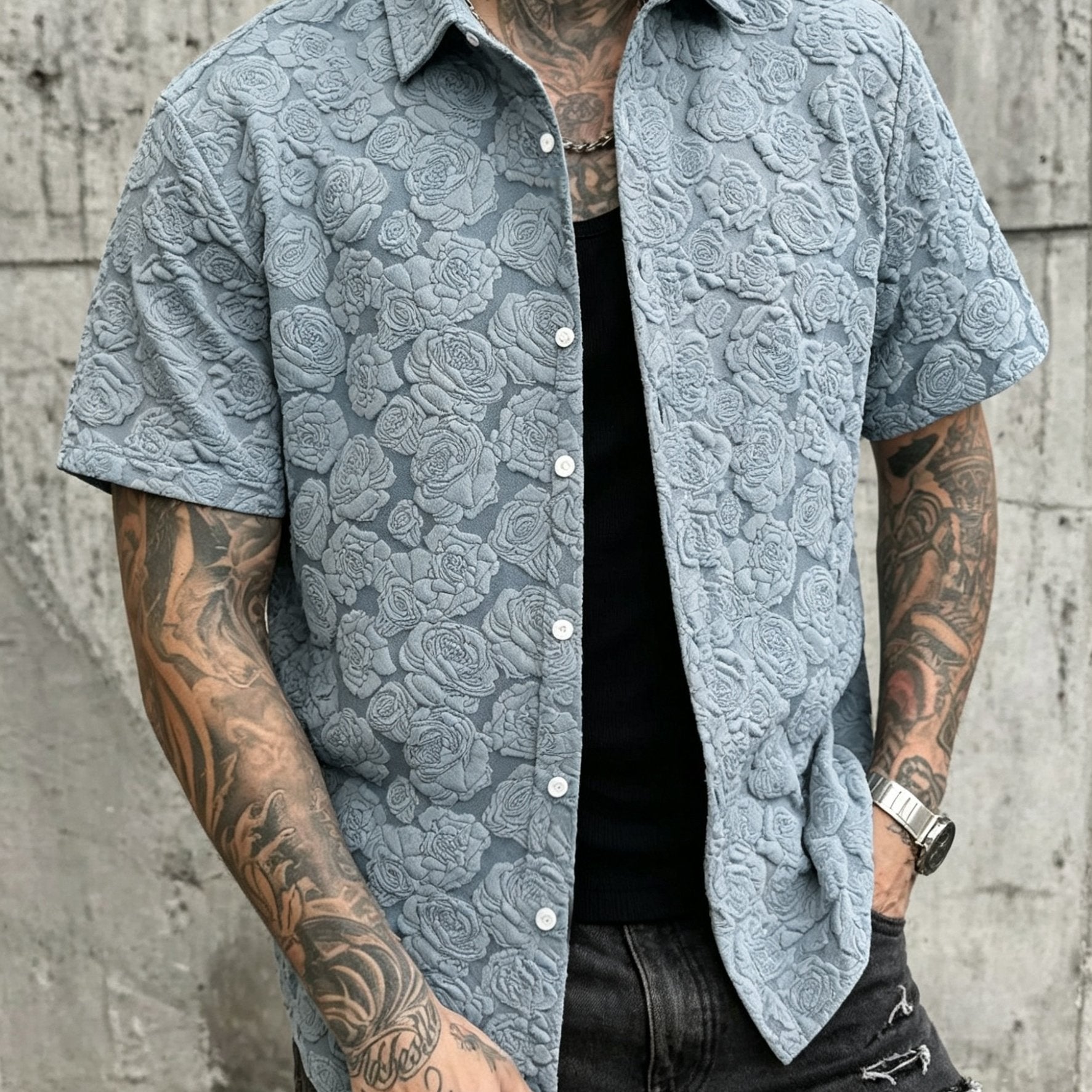 Valfiori Textured Floral Shirt