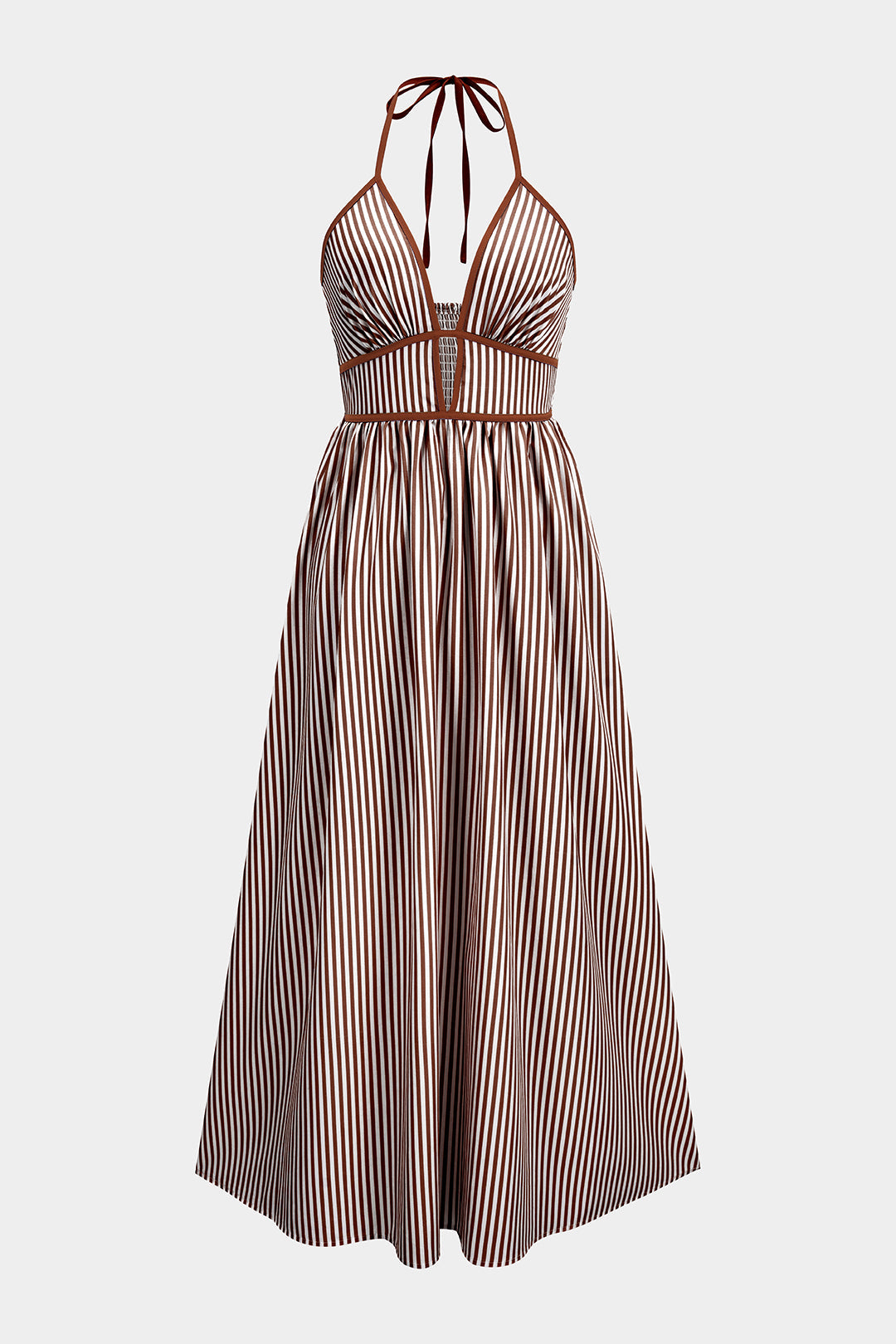 Lunara Striped Halter Maxi Dress