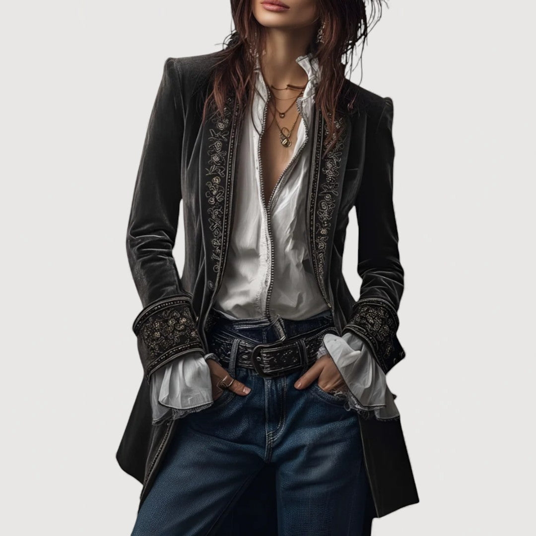 Oliardi Marina Velvet Structured Jacket