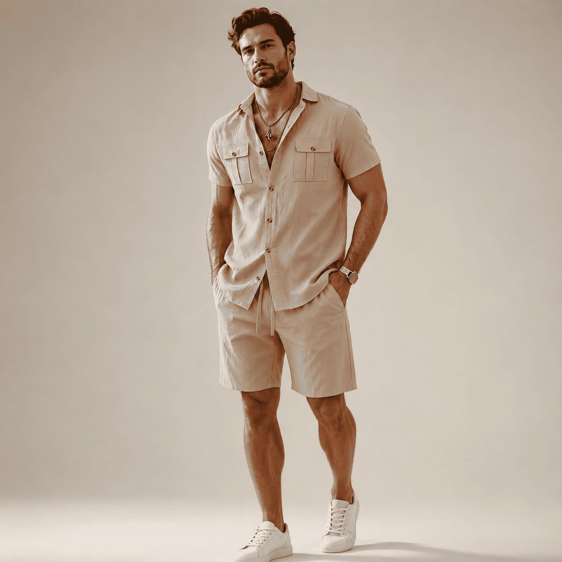 Marcello Ensemble Coordonné d'Été en Lin 