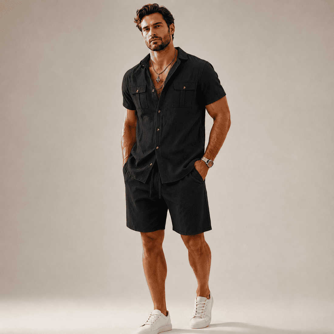 Marcello Ensemble Coordonné d'Été en Lin 