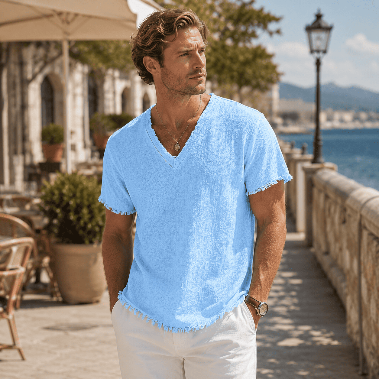 Averio Chemise en Lin à Bords Francs