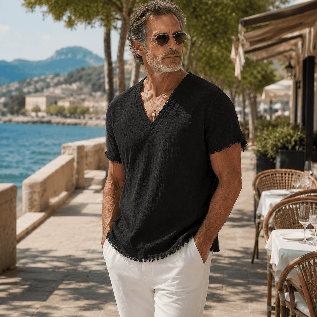 Averio Chemise en Lin à Bords Francs