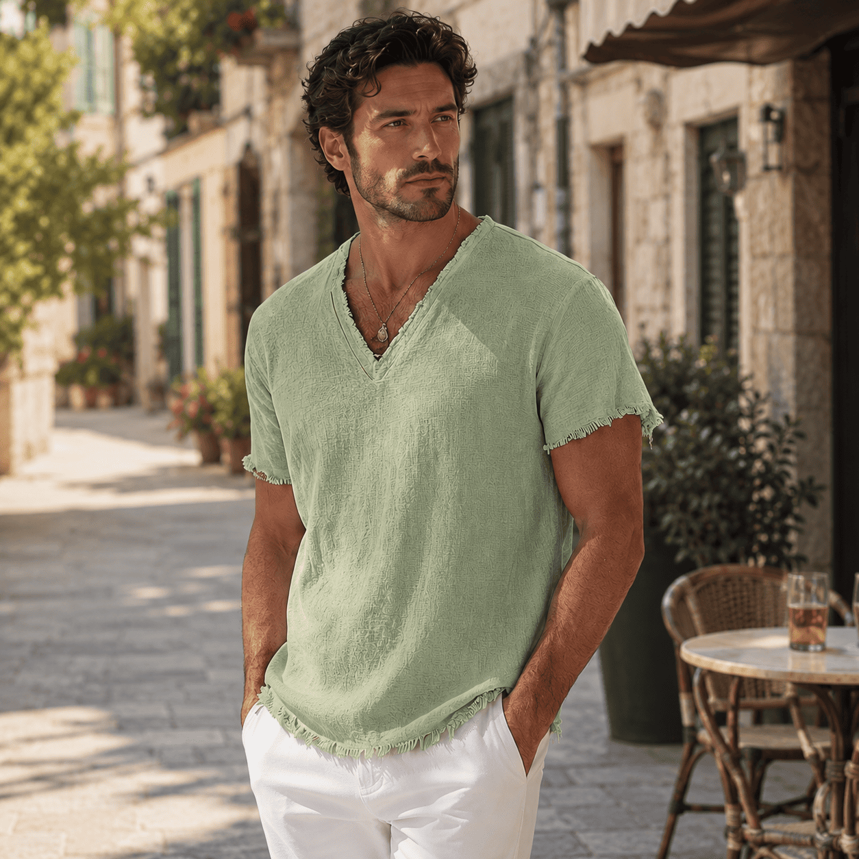 Averio Chemise en Lin à Bords Francs