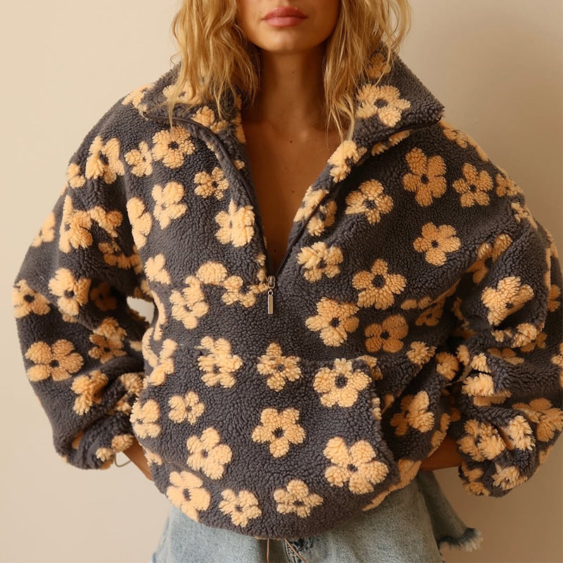 Oliardi Daisy Bloom-Pattern Knit Pullover