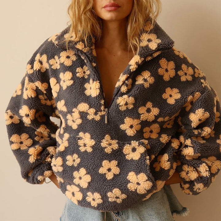 Oliardi Daisy Bloom-Pattern Knit Pullover