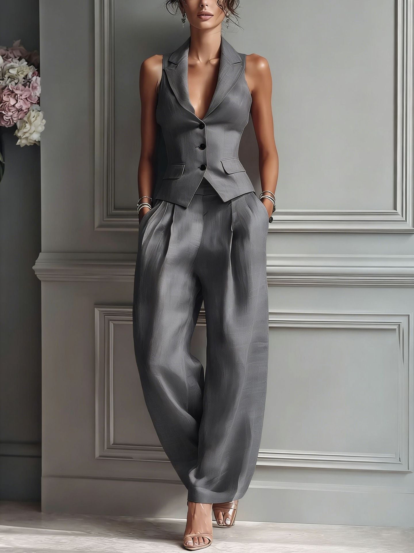 Serena V-Neck Two Piece Set