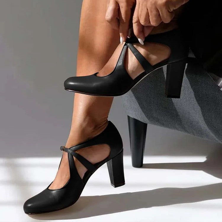Oliardi Darcina Block Heel Strap Comfort Heels