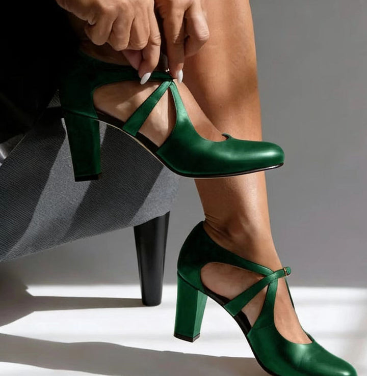 Oliardi Darcina Block Heel Strap Comfort Heels