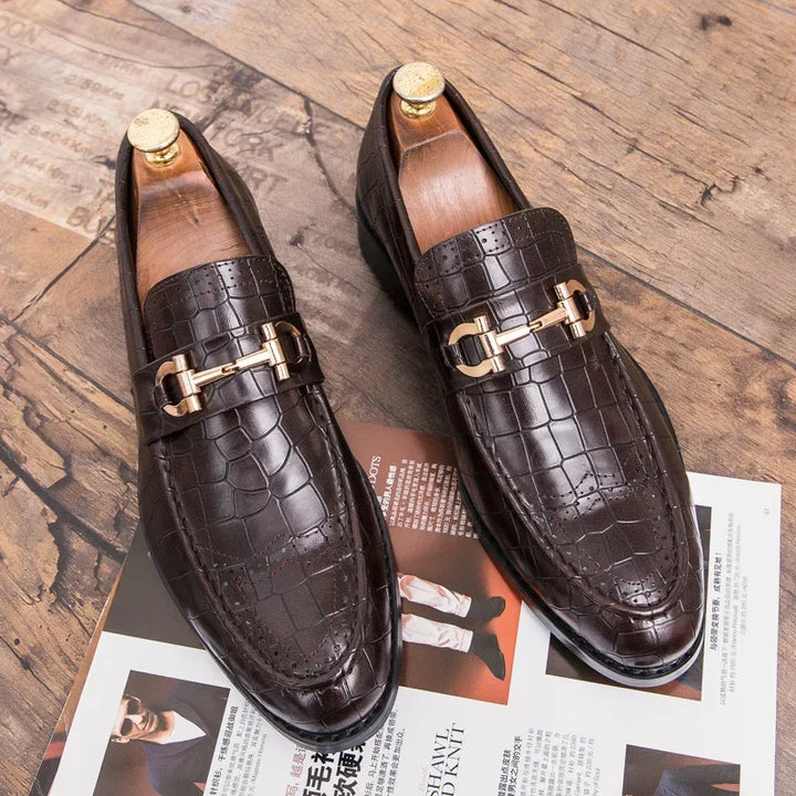 Oliardi Bernardo Leather Buckle Loafers