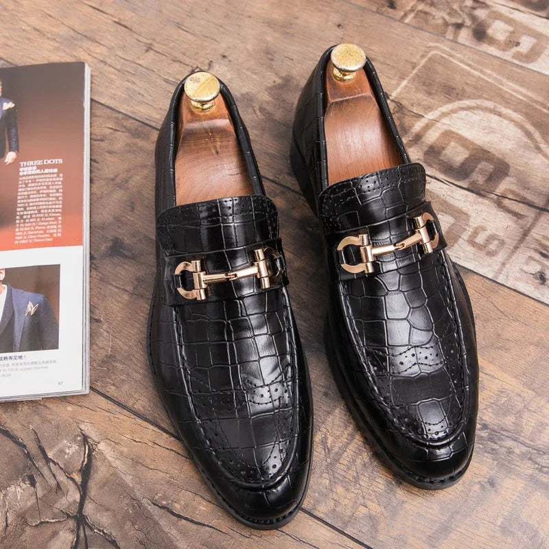 Oliardi Bernardo Leather Buckle Loafers