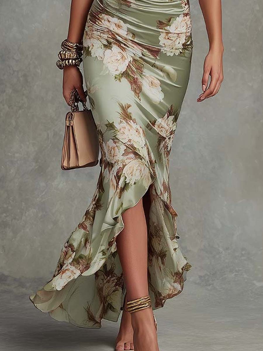 Robe asymétrique fleurie Elowen