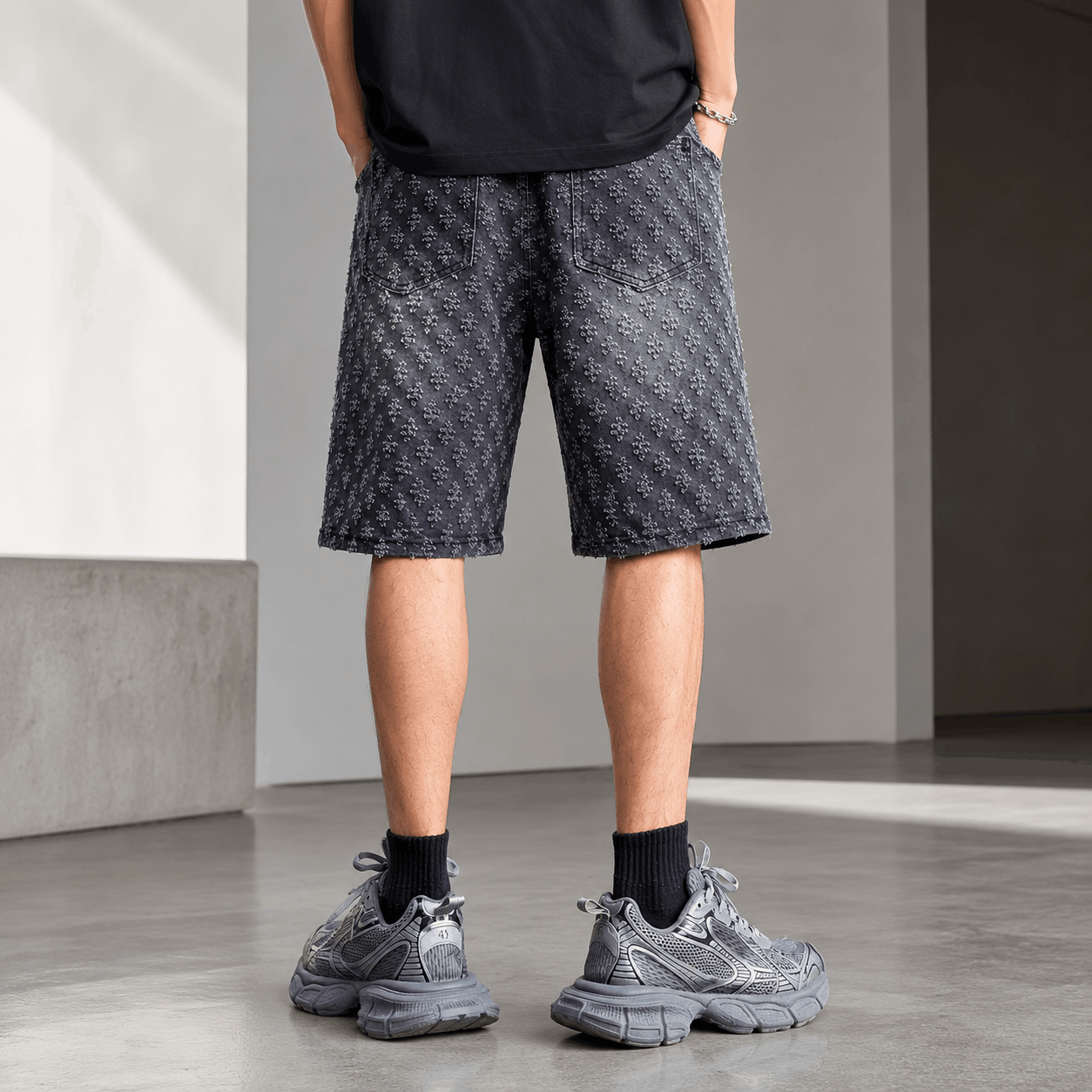 Valdoro Floral Denim Bermuda Shorts