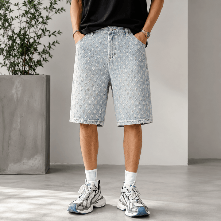 Valdoro Floral Denim Bermuda Shorts
