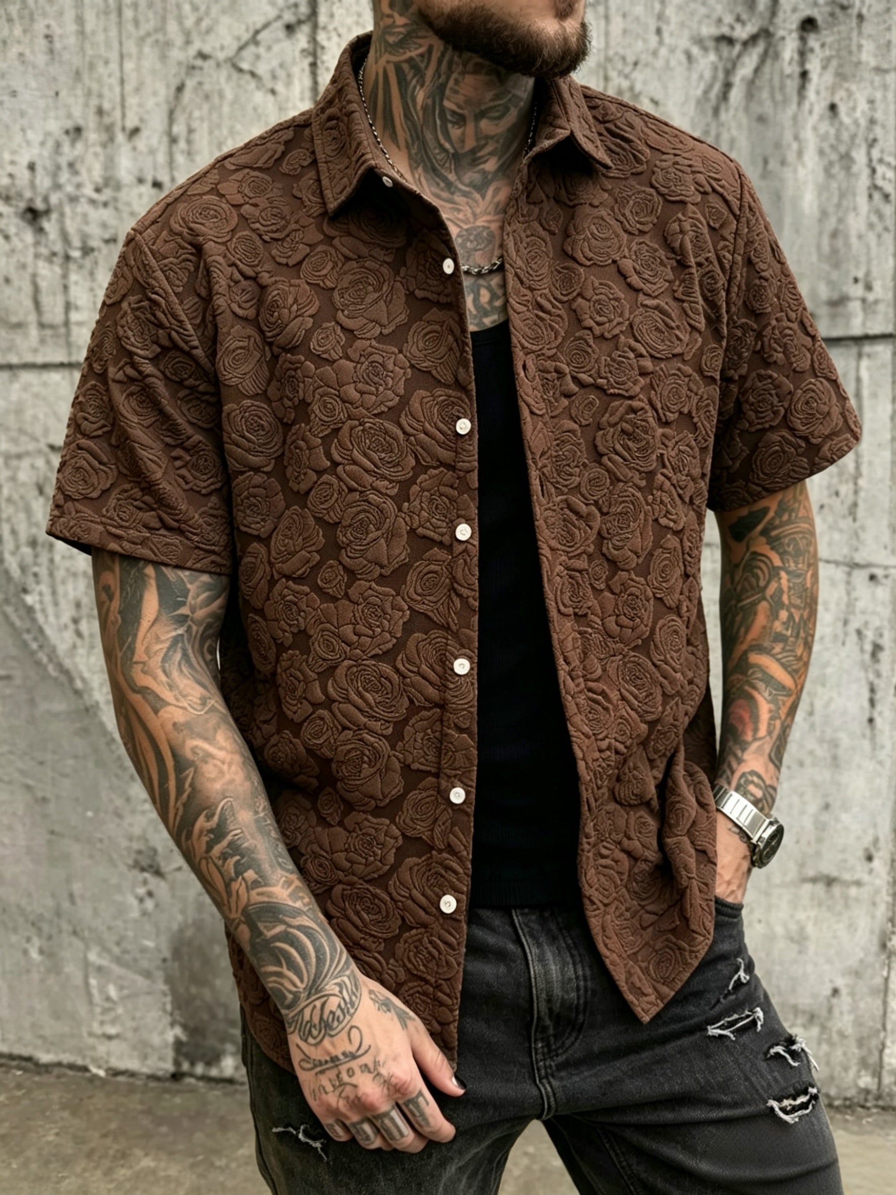 Valfiori Textured Floral Shirt