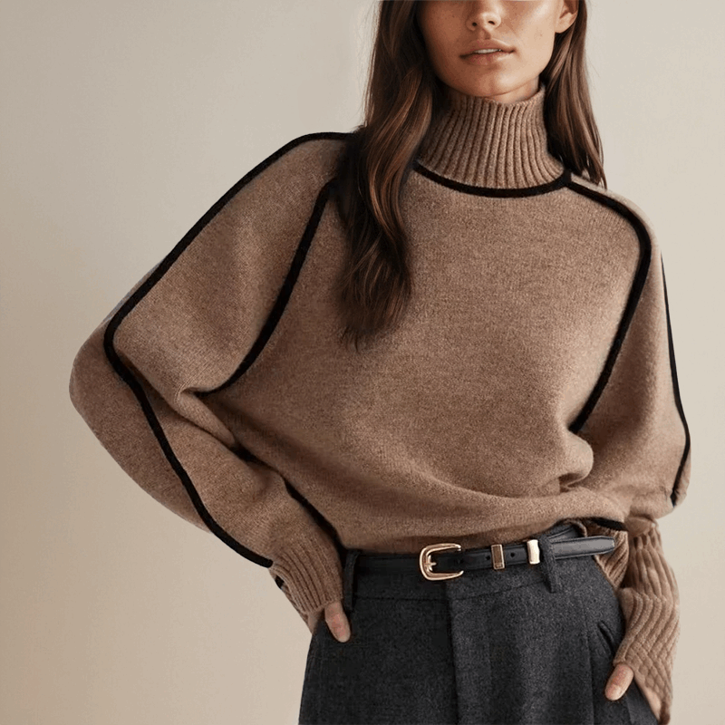 Oliardi Odette Classic High-Neck Knit Sweater