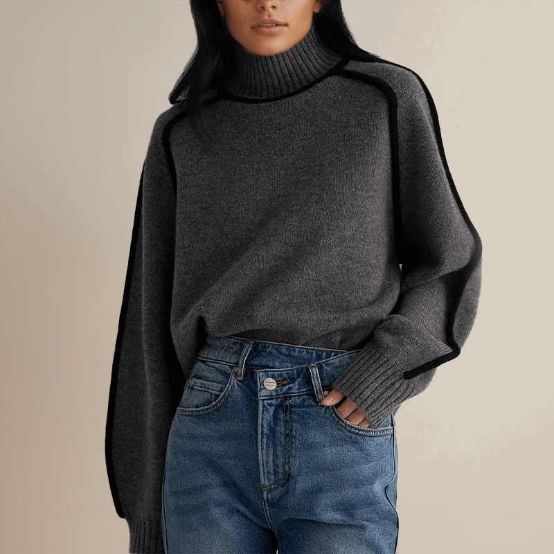 Oliardi Odette Classic High-Neck Knit Sweater
