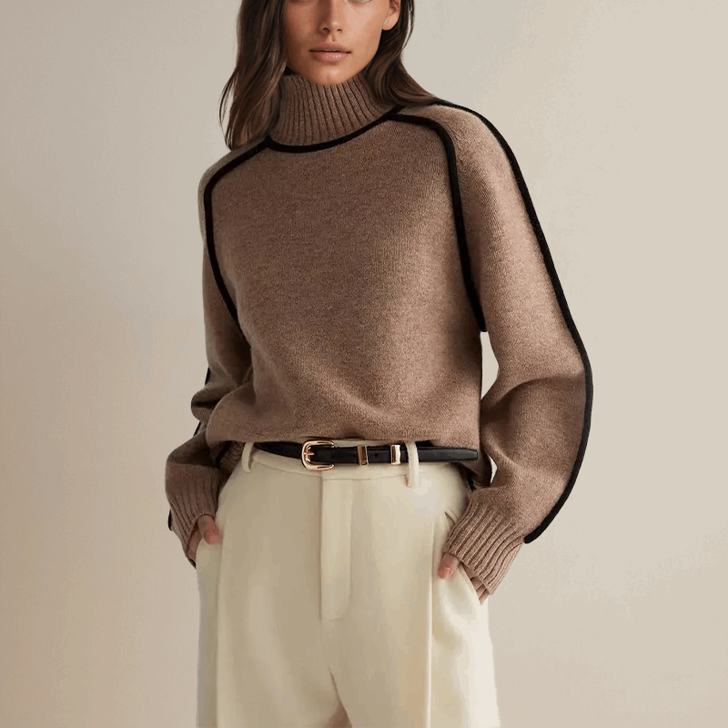 Oliardi Odette Classic High-Neck Knit Sweater
