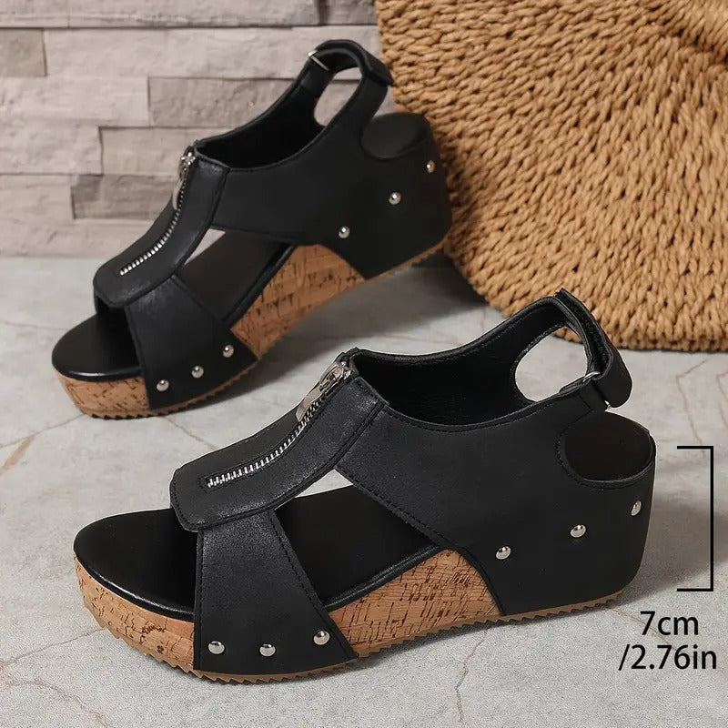 Sandales compensées ergonomiques rétro Valerina
