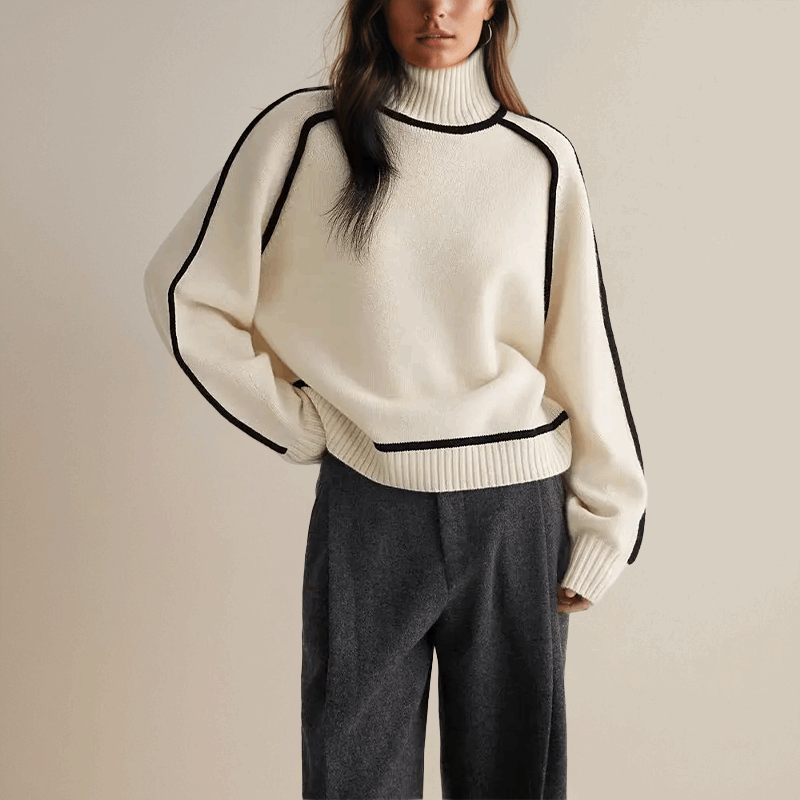 Oliardi Odette Classic High-Neck Knit Sweater