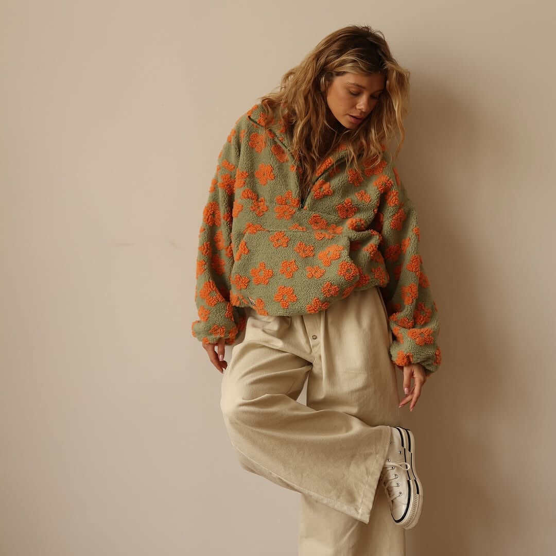 Oliardi Daisy Bloom-Pattern Knit Pullover
