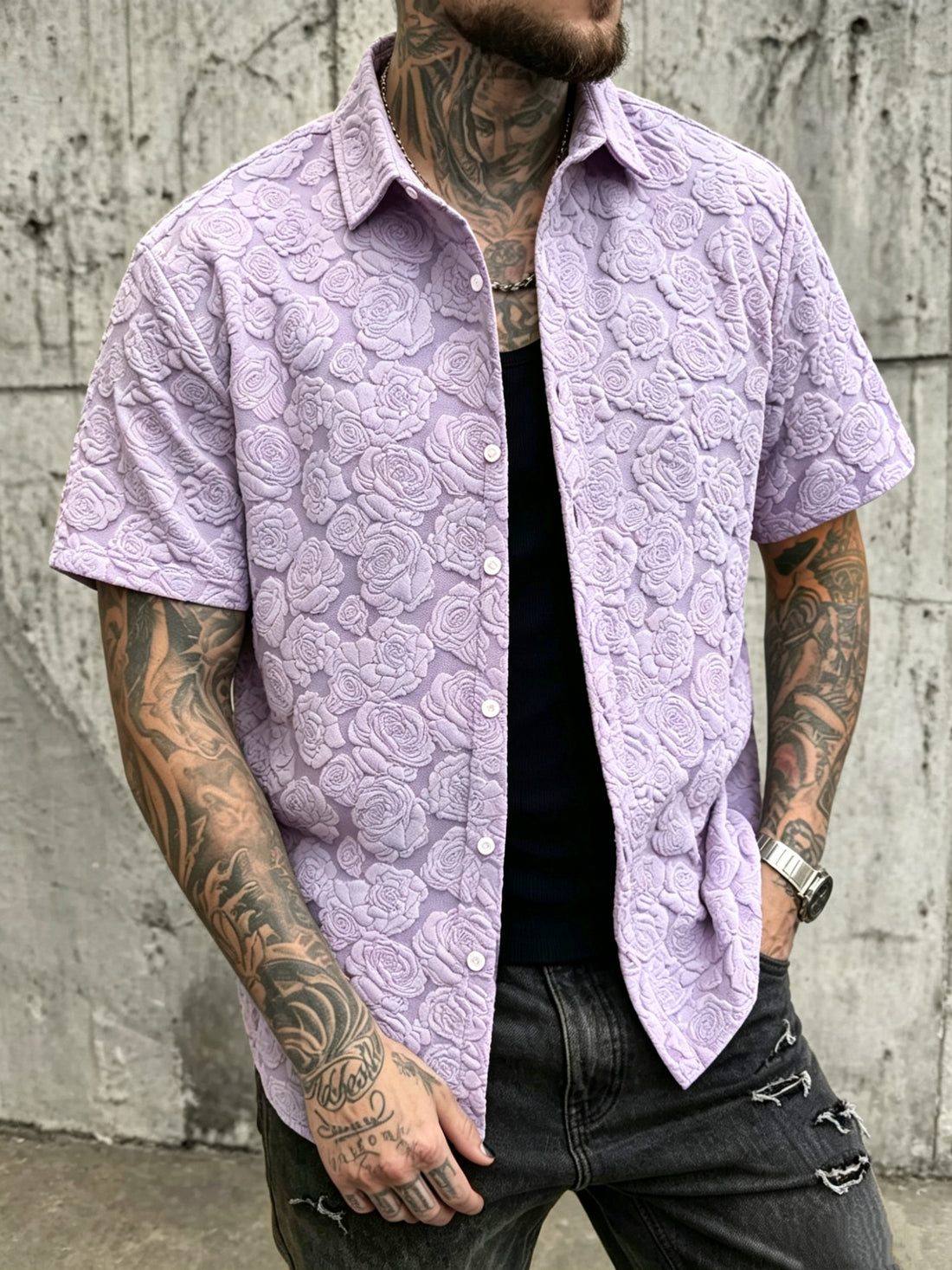Valfiori Textured Floral Shirt