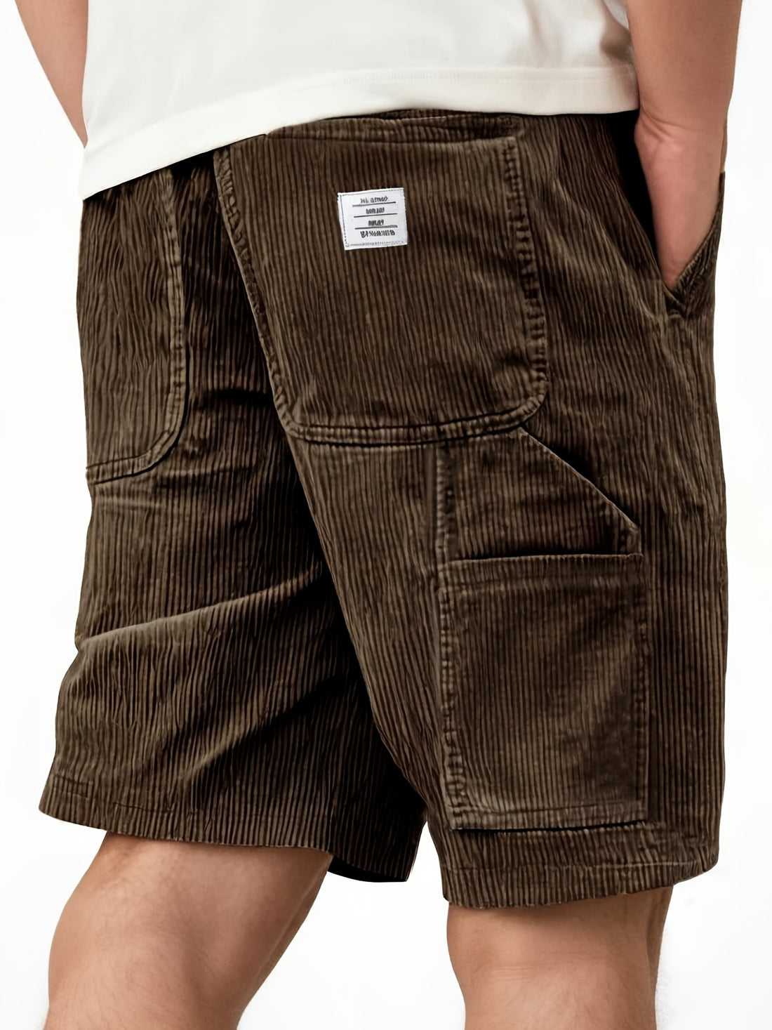 Bresano short utilitaire en velours côtelé