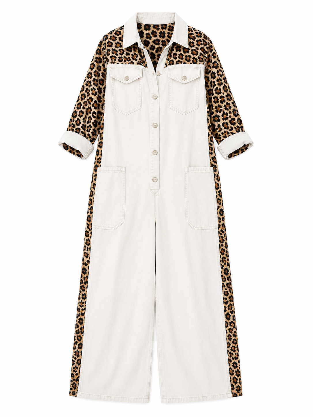 Amara Leopard Denim Jumpsuit