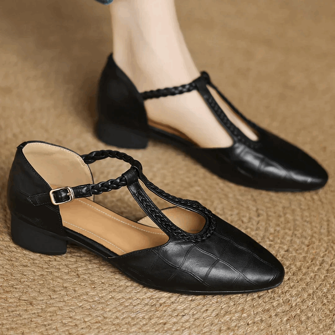 Oliardi Elena Leather Mary Jane Shoes