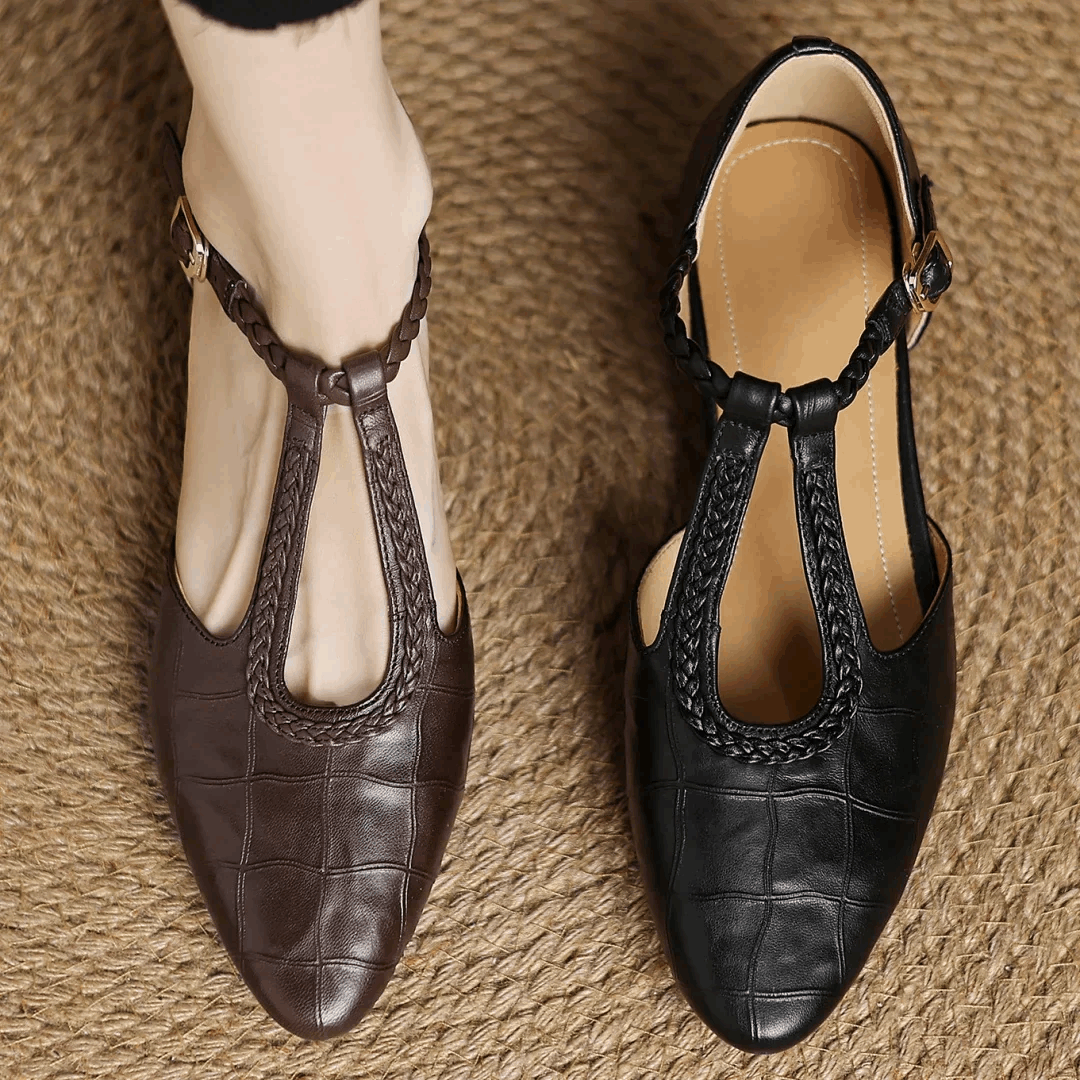 Oliardi Elena Leather Mary Jane Shoes