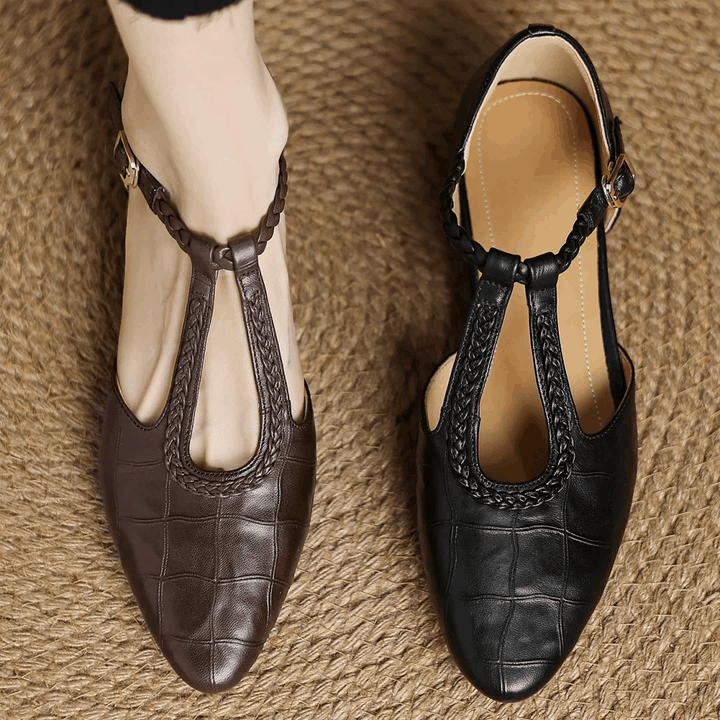 Oliardi Elena Leather Mary Jane Shoes