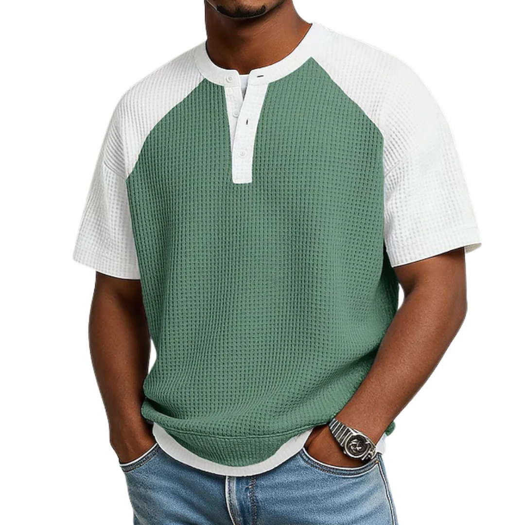 Calvero Textured Henley T-Shirt