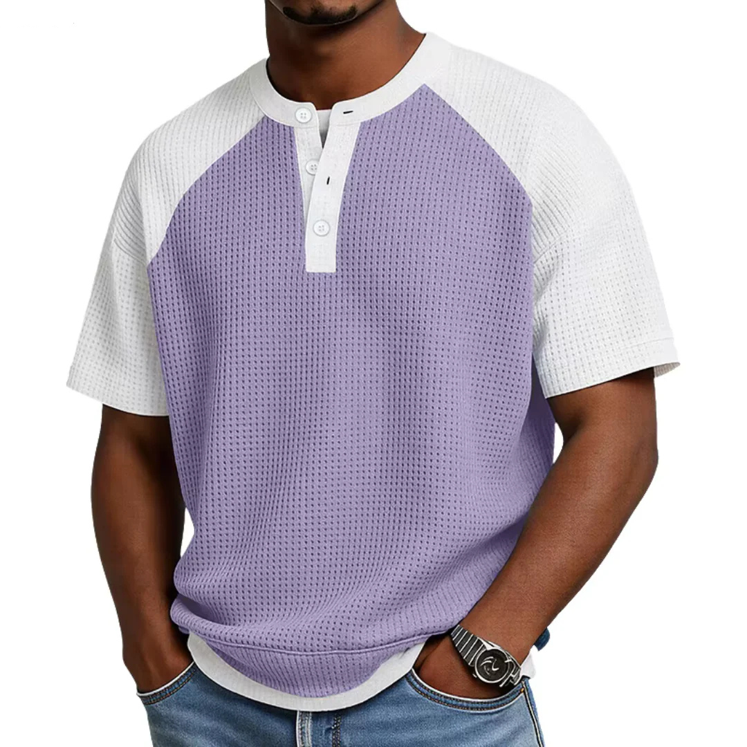 Calvero Textured Henley T-Shirt